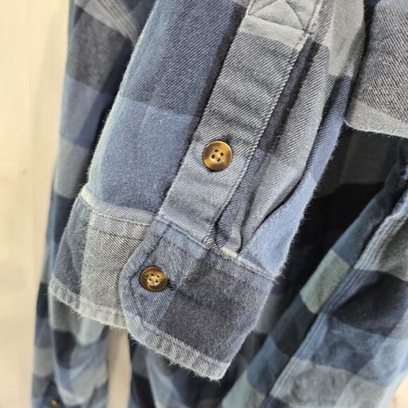 Carhartt Shirt Mens Large Blue Flannel Long Sleeve Button Down Plaid Relaxed - Picture 9 of 12